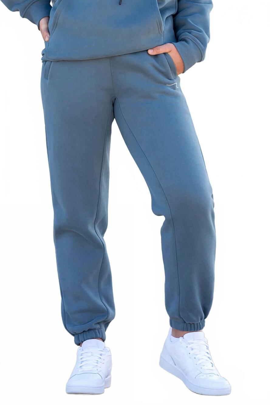 NEW NAVANO unisex pull-on thermal joggers in blue